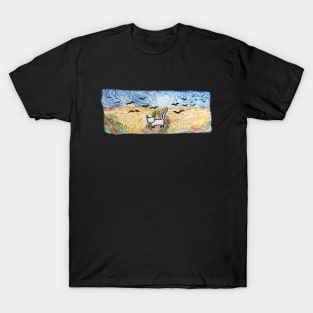 Cat Van Gogh, starry night drawing T-Shirt